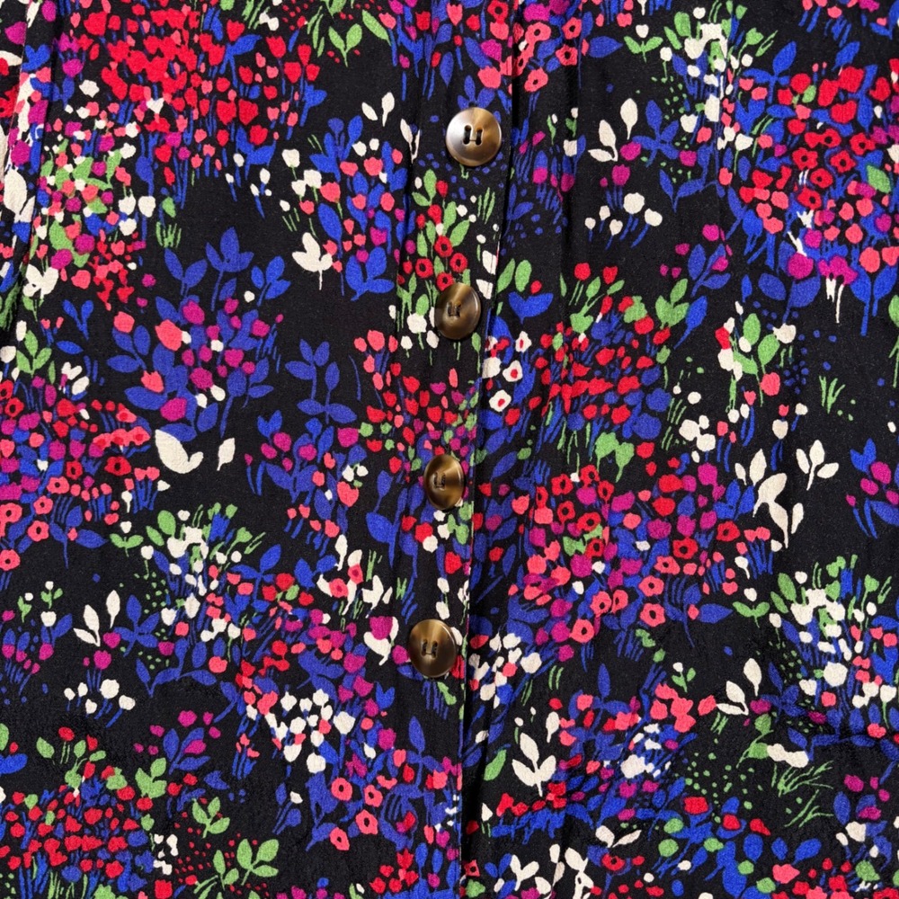 Conversations by Anthropologie 32 of 52 Floral Button Smocked Dress Women US 4 - Picture 4 of 10